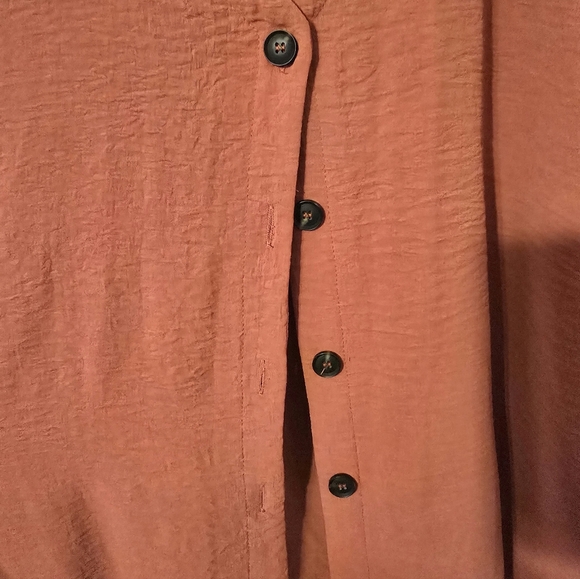 Rust Orange Button-Up Blouse - Picture 2 of 3